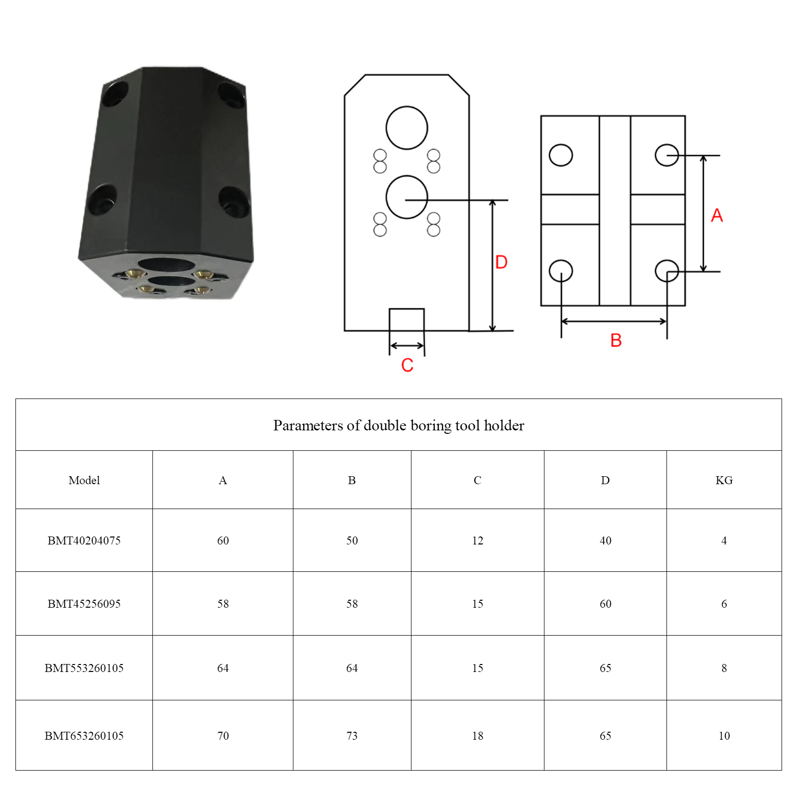 BMT40 Fixed CNC Tool Holder Lathe Tool Holder Fixed Tool Holder Boring Tool Holder Face Tool Holder