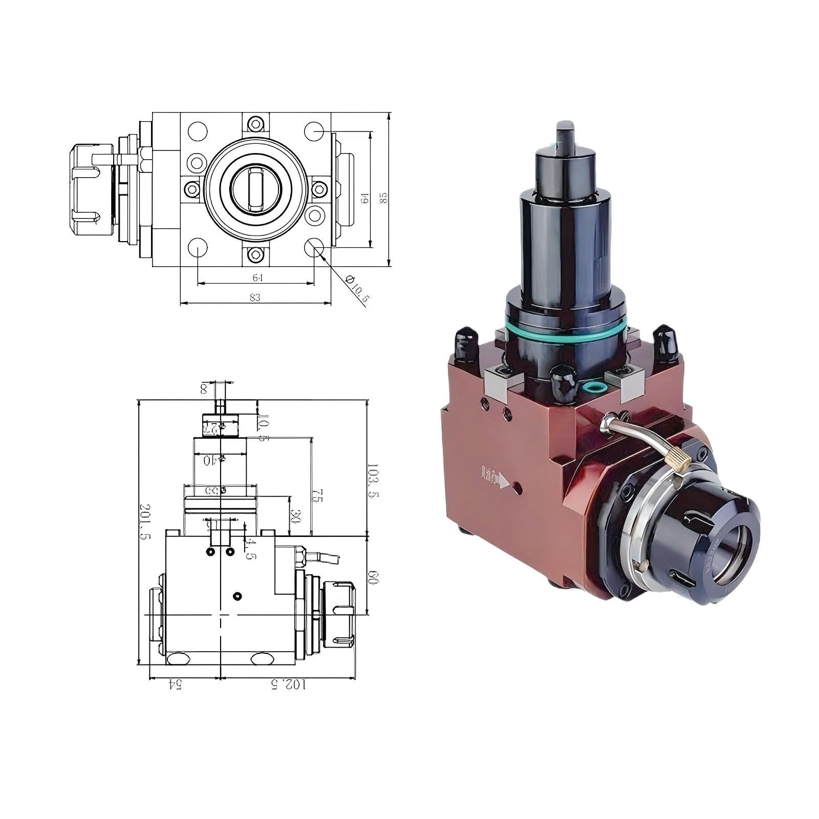 CNC Turn-Mill Center Live Tool Holder — BMT Driven Tooling for Radial & Axial Milling, Drilling, Tapping Applications