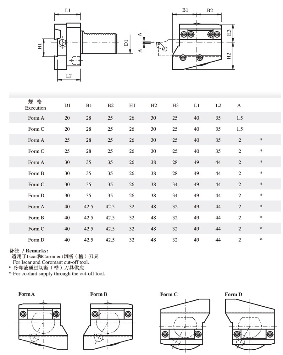 VDI Rectangular Transverse Tool Tolder DIN69880 Static Tool Holder For CNC Machine
