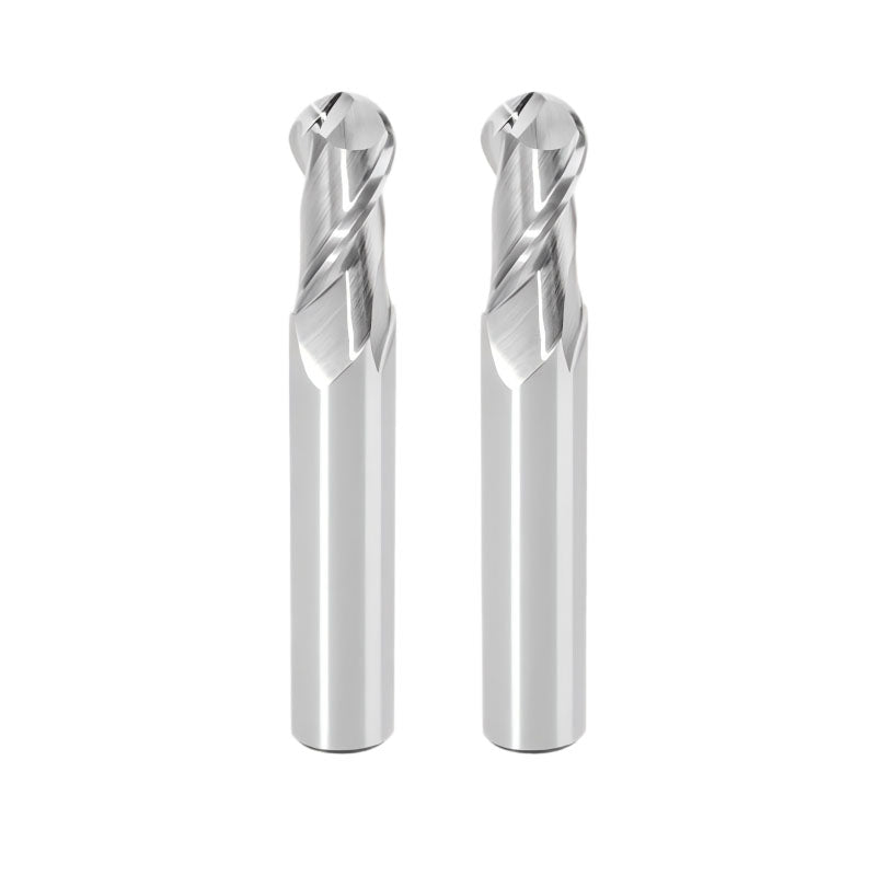 CLOUDROAD HRC55 2-Flute Ball Nose Carbide End Mill for Aluminum, High Polished Uncoated CNC Cutter