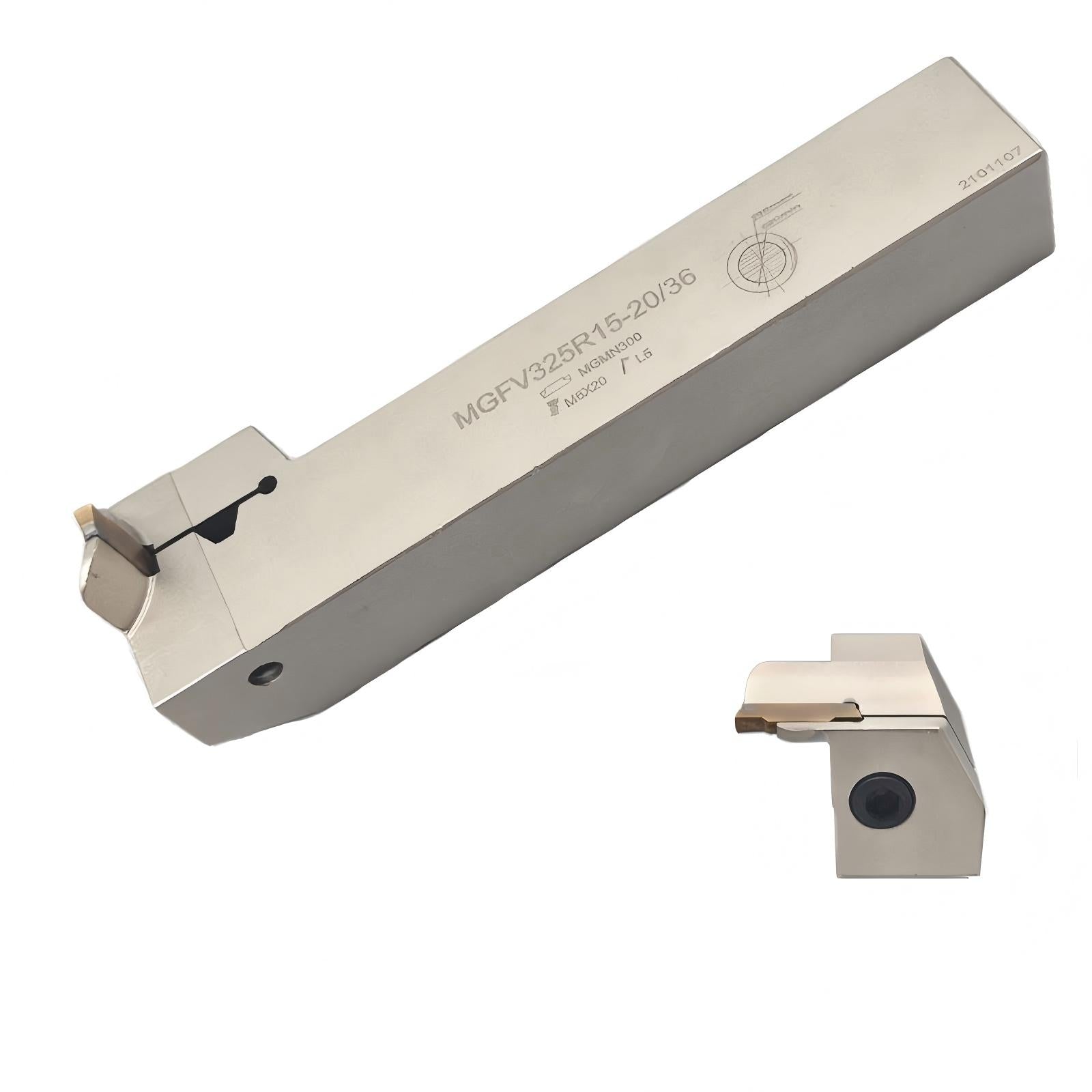 CNC seven shaped end face groove knife holder spring steel post fire anti-seismic MGFV compatible with 2-5mm blade