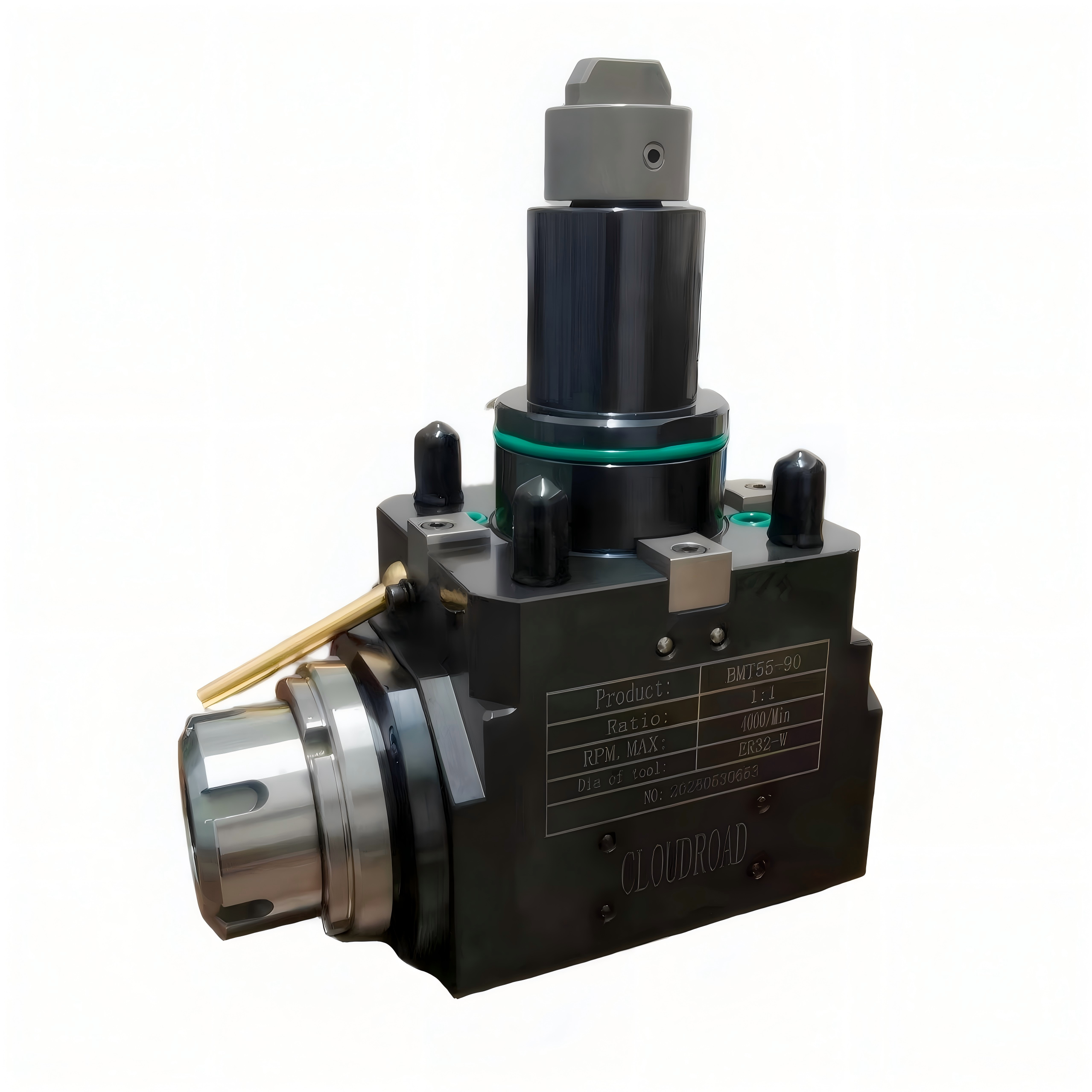 BMT40 BMT45 BMT55 90 Degree Radial Live Tool Holder Driven Rotating Tool Holder ER25 ER32 ER40 Collet Chuck CNC Lathe Turret