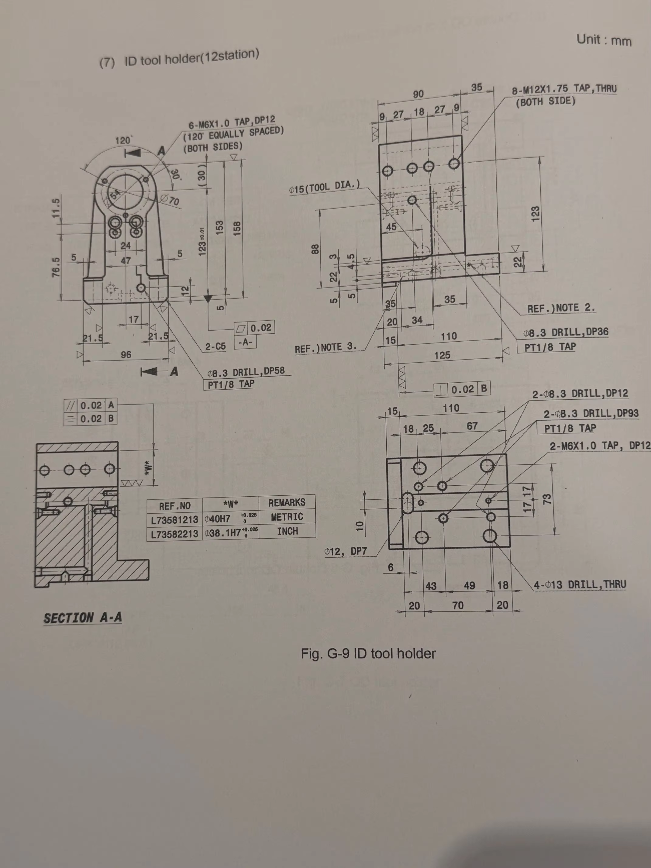 BMT65 static tool holder