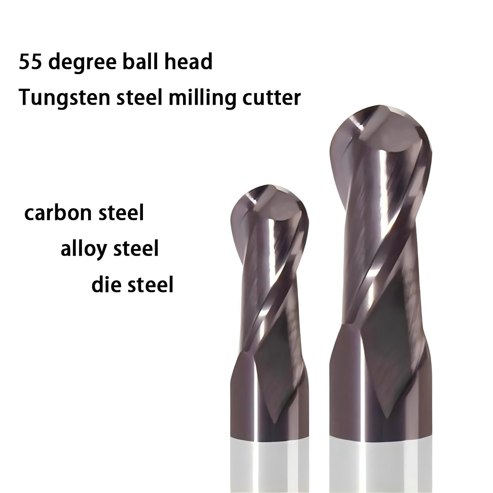 Tungsten steel four blade flat cutter 55 degree universal flat bottom end mill for CNC coated solid hard alloy processing of steel