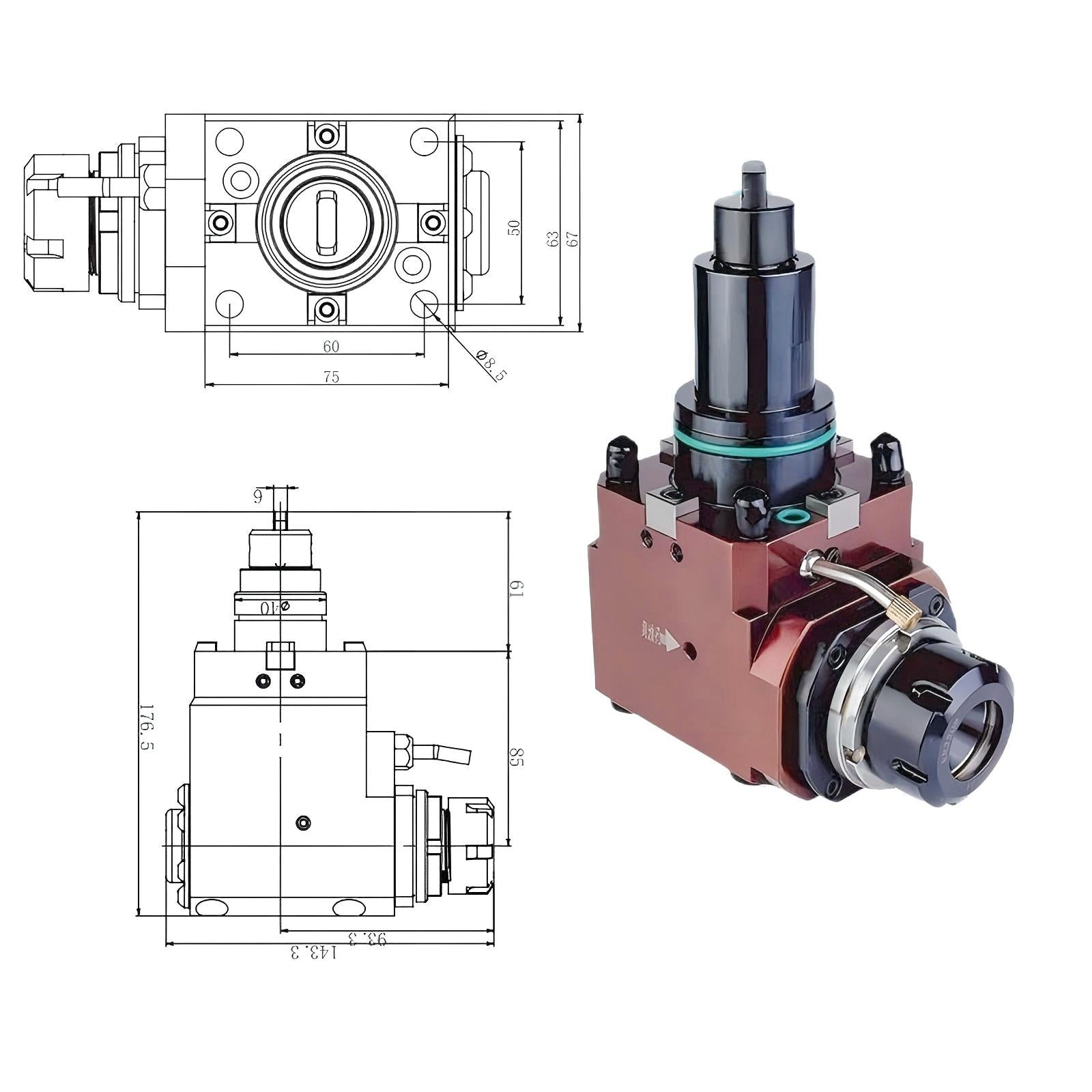 BMT40 BMT45 BMT55 Live tool holders for lathe turret  driven tool holder BMT tool holder