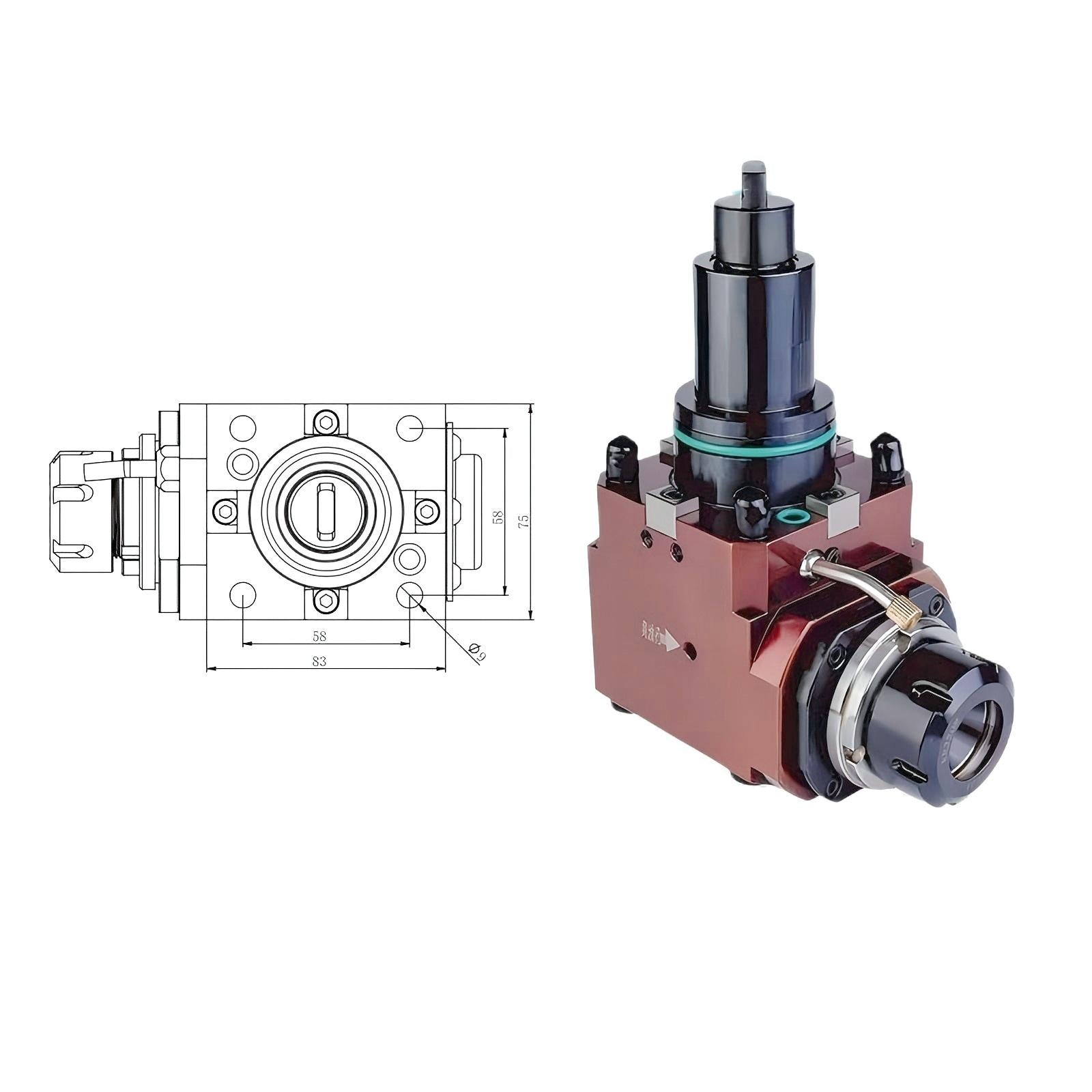 BMT40 BMT45 BMT55 Live tool holders for lathe turret  driven tool holder BMT tool holder