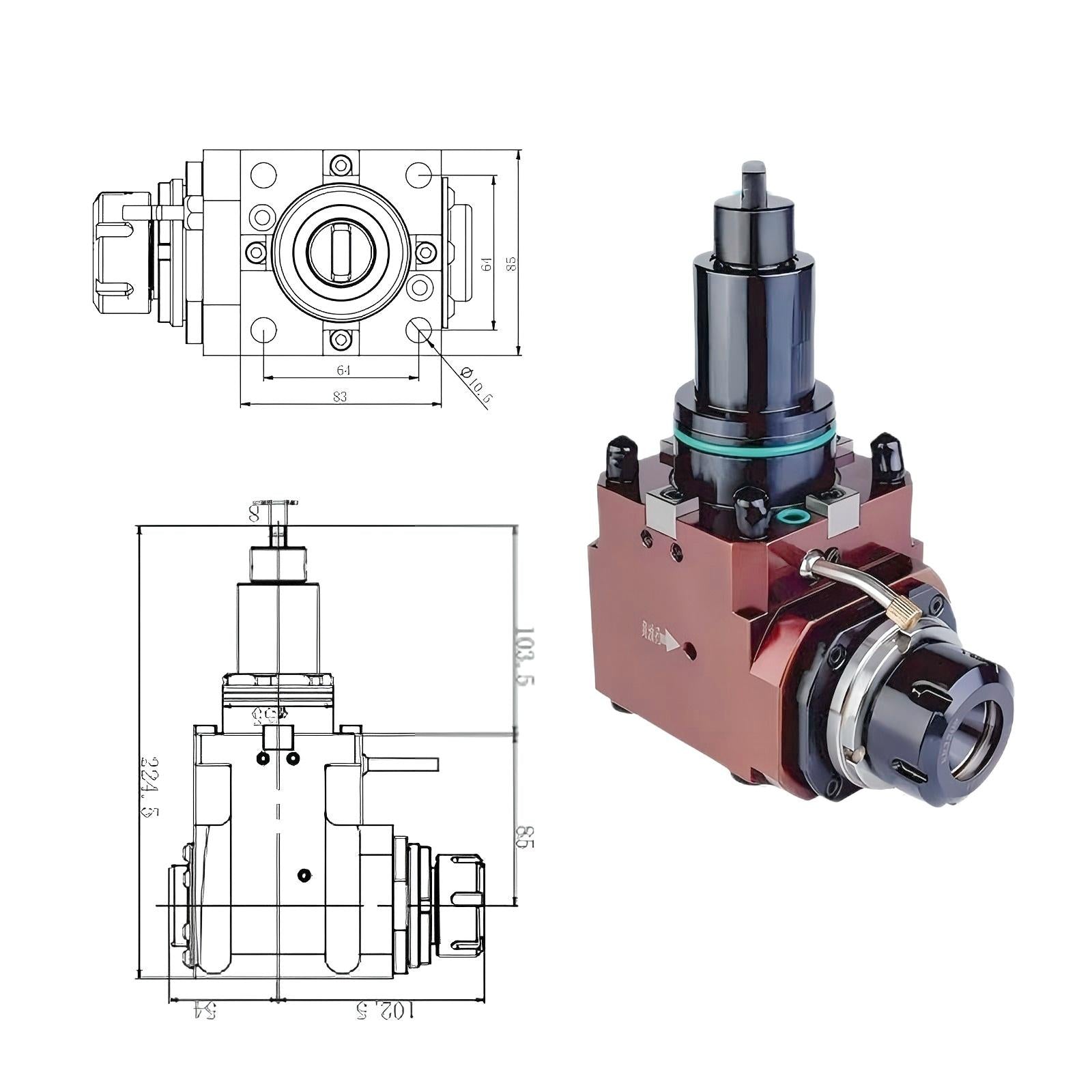 CNC Turn-Mill Center Live Tool Holder — BMT Driven Tooling for Radial & Axial Milling, Drilling, Tapping Applications