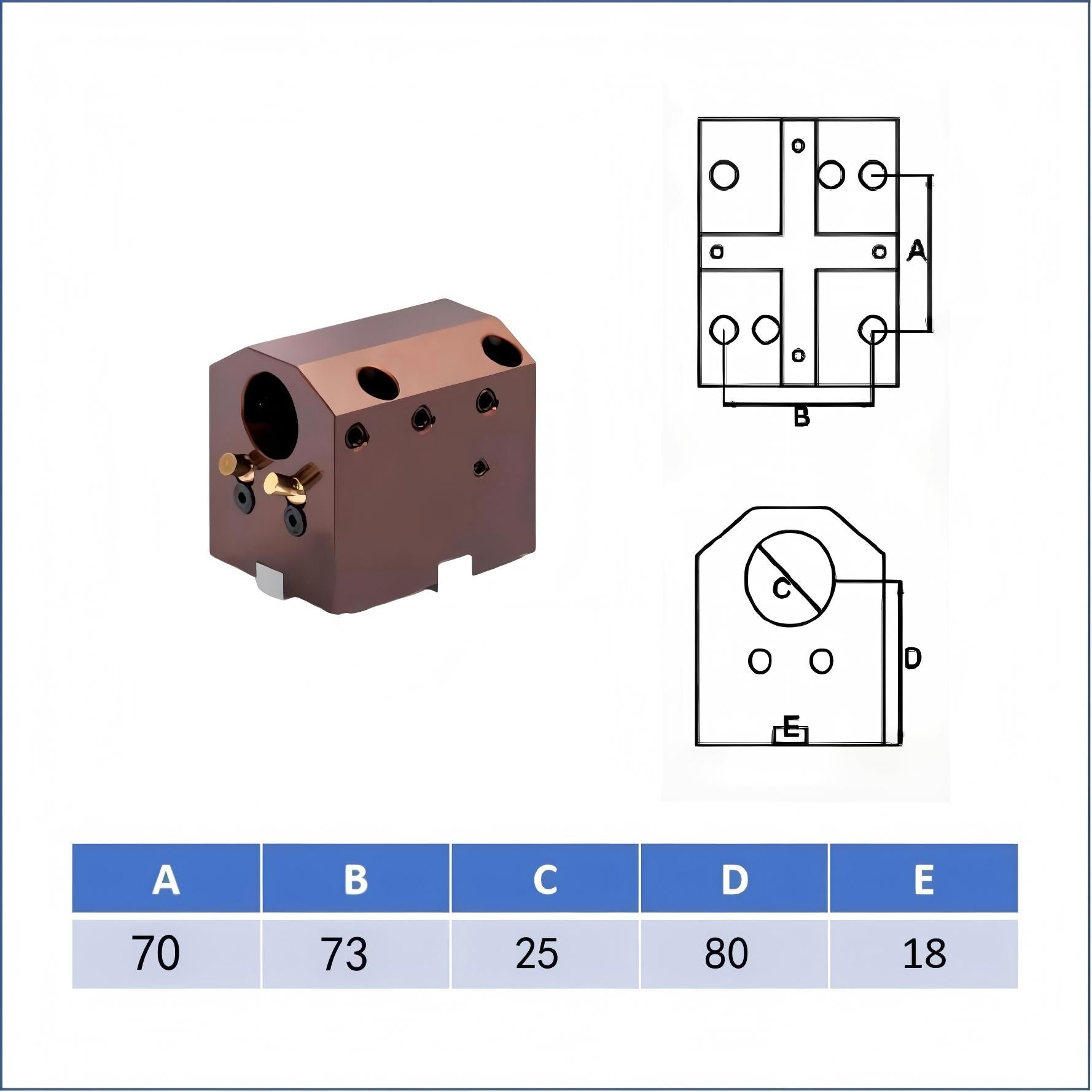 BMT652580  Lathe Fixed Tool Holder Outside Diameter CNC Turning and Milling Compound Power Head